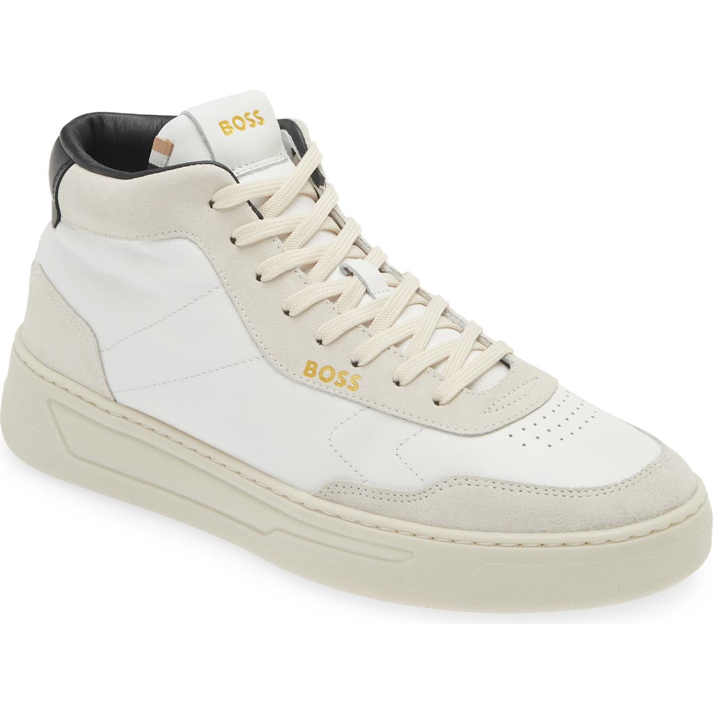 Hugo Boss Boss Baltimore High Top Sneaker In White