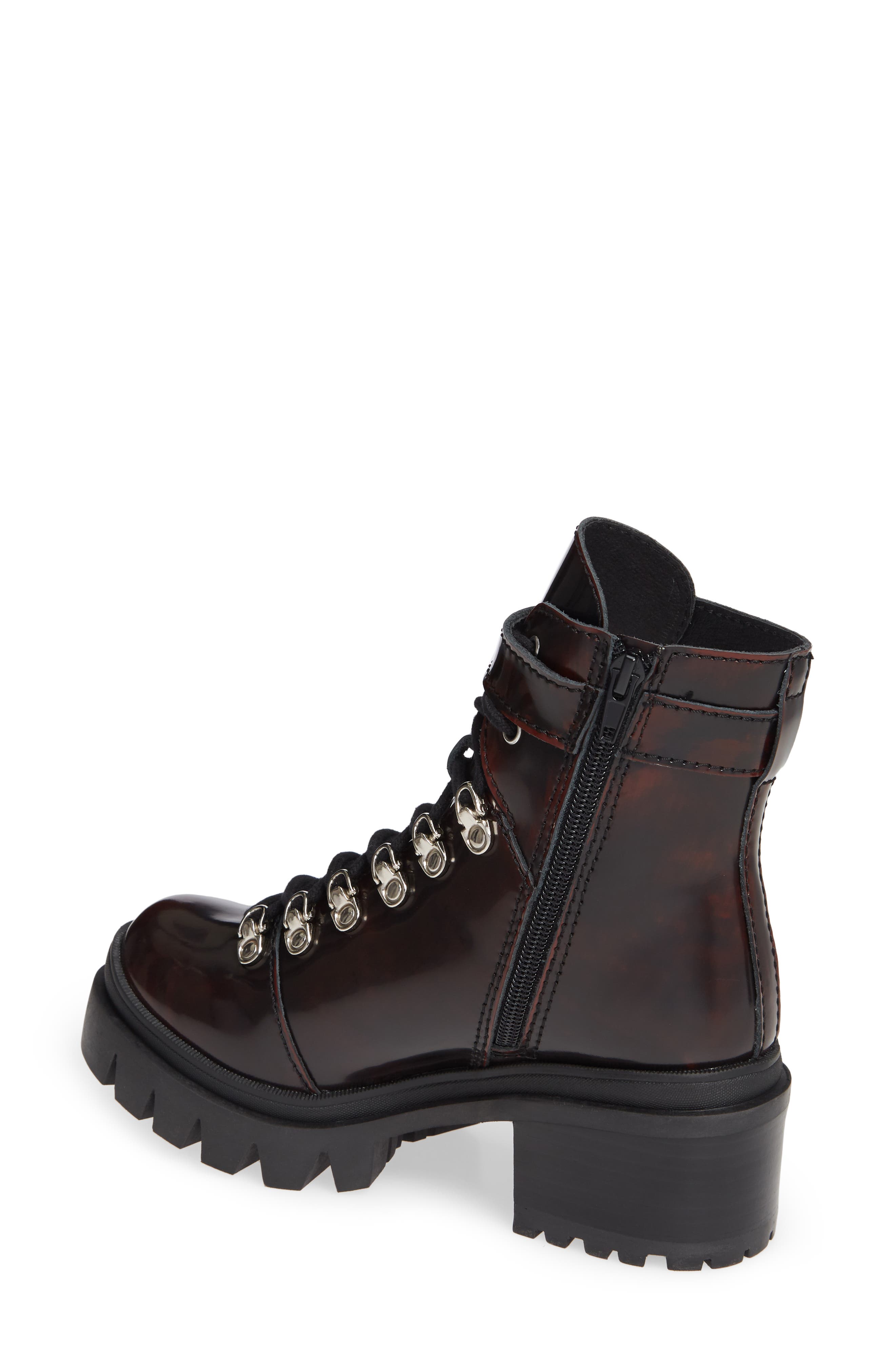 Czech Platform Combat Boot, Alternate, color, WINE BOX