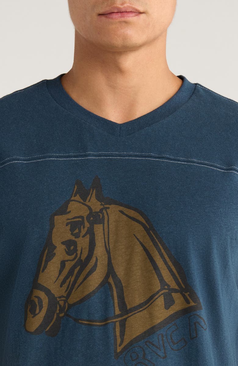 RVCA x Kevin 'Spanky' Long Dayshift Cotton & Hemp Graphic T-Shirt, Alternate, color, Garage Blue