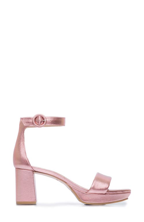 Bernardo Footwear Carla Square Toed Ankle Strap Sandal In Pink