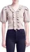 English Factory Ruffle Puff Sleeve Sweater