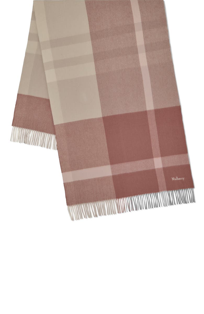 Mulberry Large Check Merino Wool Scarf, Main, color,
