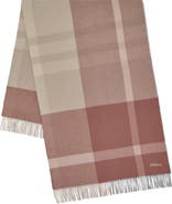 Mulberry Large Check Merino Wool Scarf