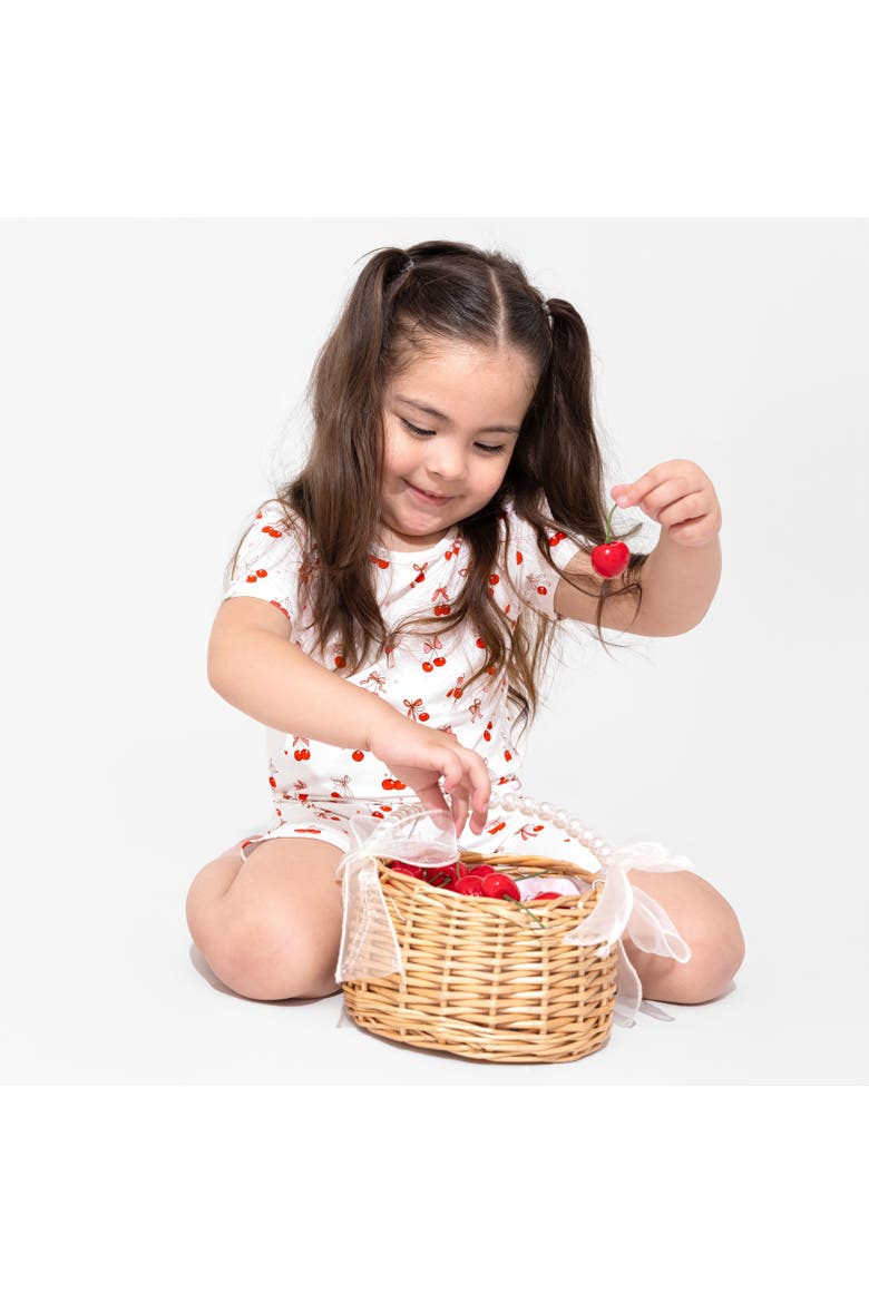 Cherry On Top Kids 2-Piece Short Sleeve & Shorts Pajama Set, Alternate, color, Cherry On Top