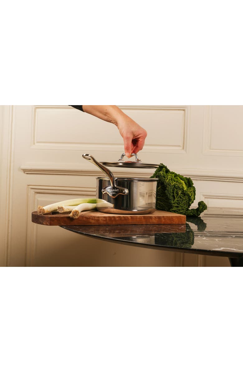 Mauviel M'Cook 1.9 qt Stainless Steel Saucepan & Lid, Alternate, color, Silver