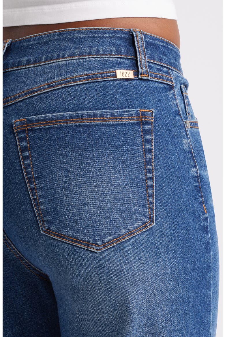 High Waist Cuff Slim Wide Leg Jeans, Alternate, color, OAKLEE
