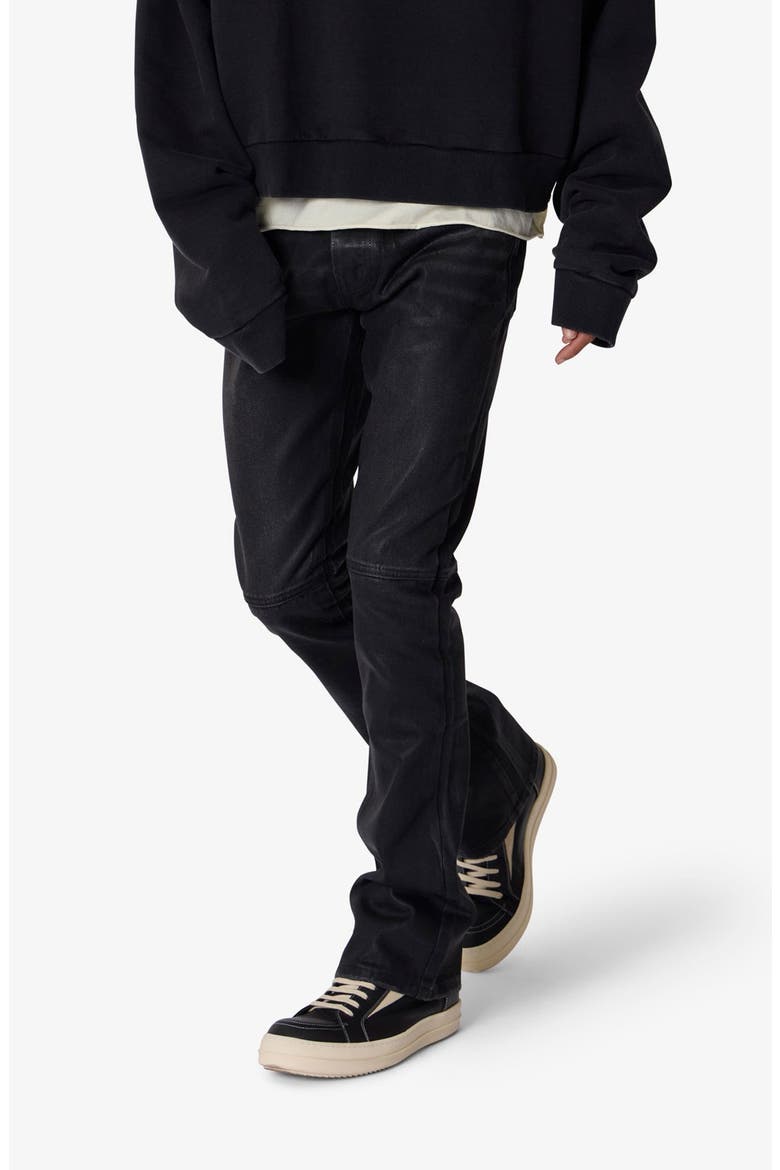 B729 Waxed Straight Leg Jeans, Alternate, color, BLACK