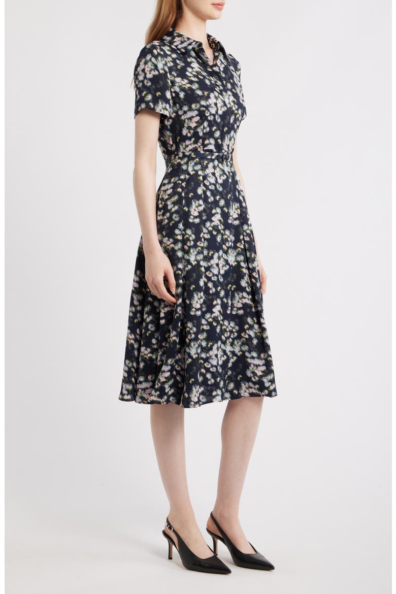 Floral Print Shirtdress, Alternate, color, NAVY/ PINK MULTI