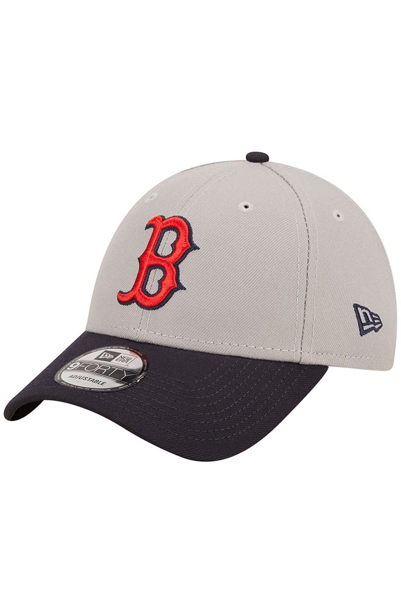 New Era Men's New Era Gray/Navy Boston Red Sox League 9FORTY Adjustable Hat, Main, color, 