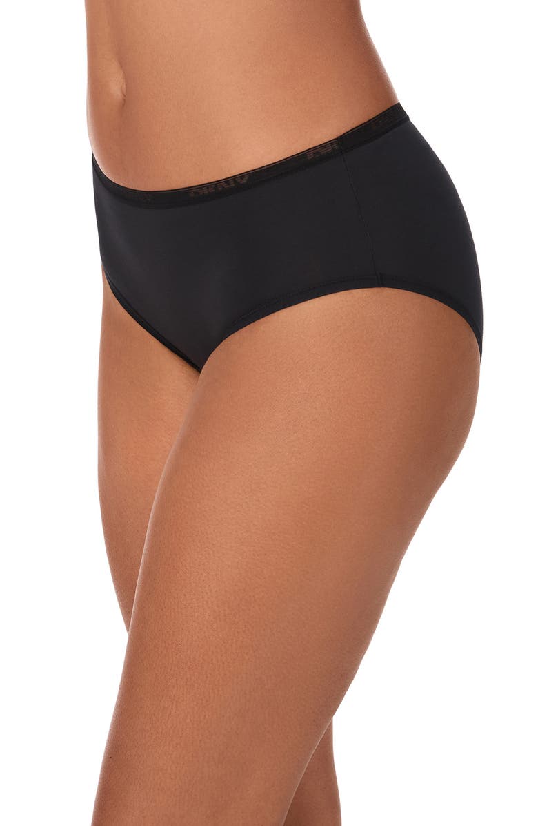 DKNY Cotton Blend Briefs, Alternate, color, Black