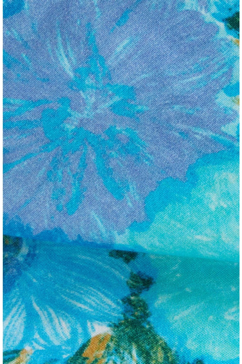 Daisies Print Organic Cotton Poplin Dress, Alternate, color, MULTICOLOR BLUE