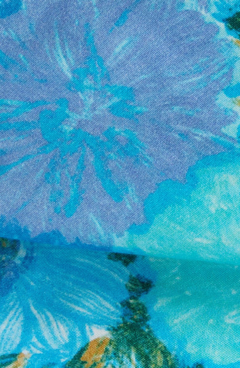 Chloé Daisies Print Organic Cotton Poplin Dress, Alternate, color, Multicolor Blue