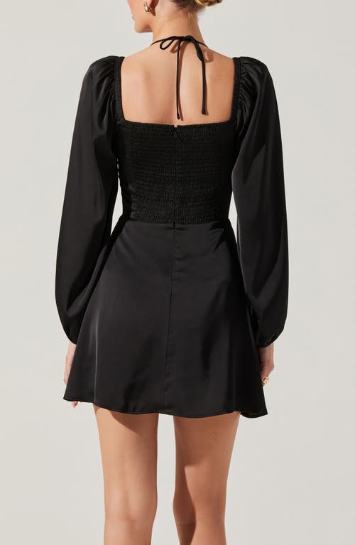 Astr The Label Vivian Long Sleeve Minidress In Black