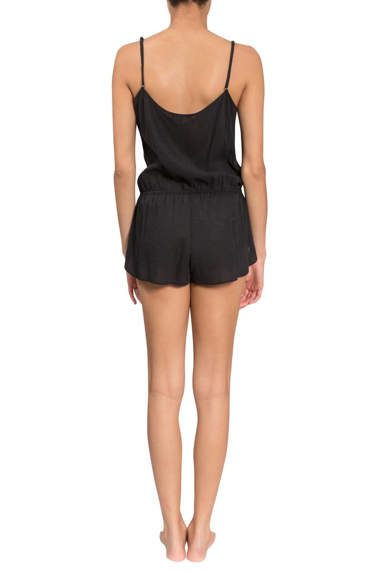 Ava Cotton Romper, Alternate, color, BLACK