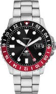 Fossil Red GMT Bracelet Watch, 46mm