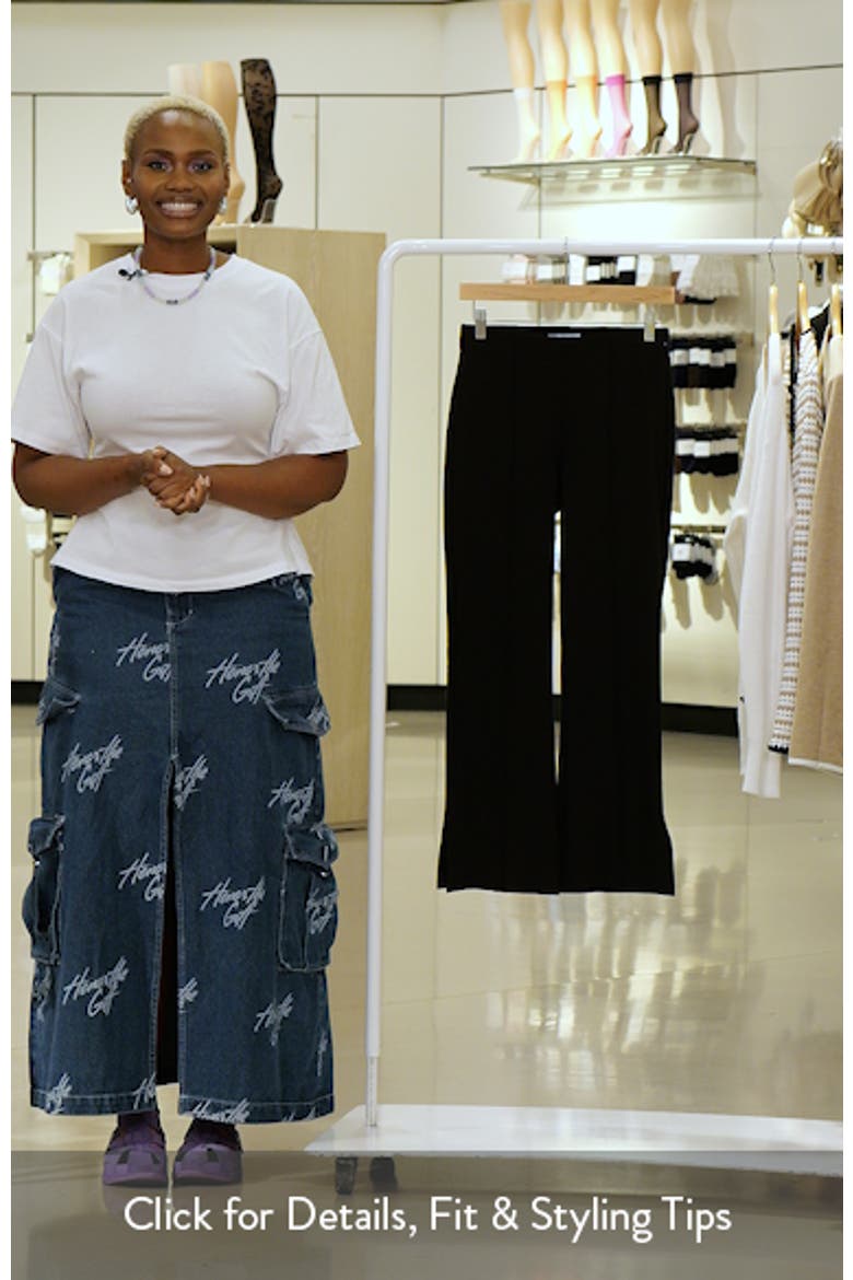 Mid Rise Crop Flare Pants with Side Split Hem video