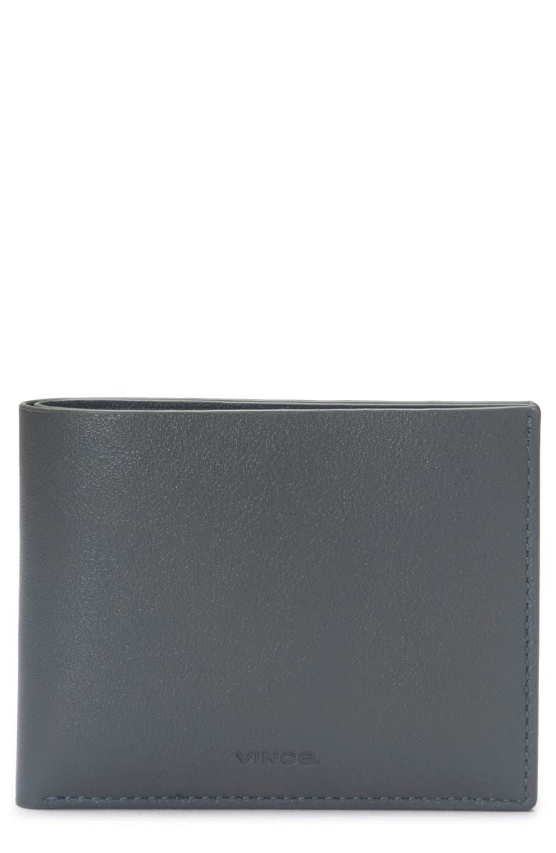 Vince Nappa Leather Bifold Wallet, Main, color, Fumo