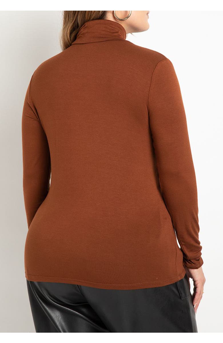 ELOQUII Layering Turtleneck, Alternate, color, Roasted Pecan