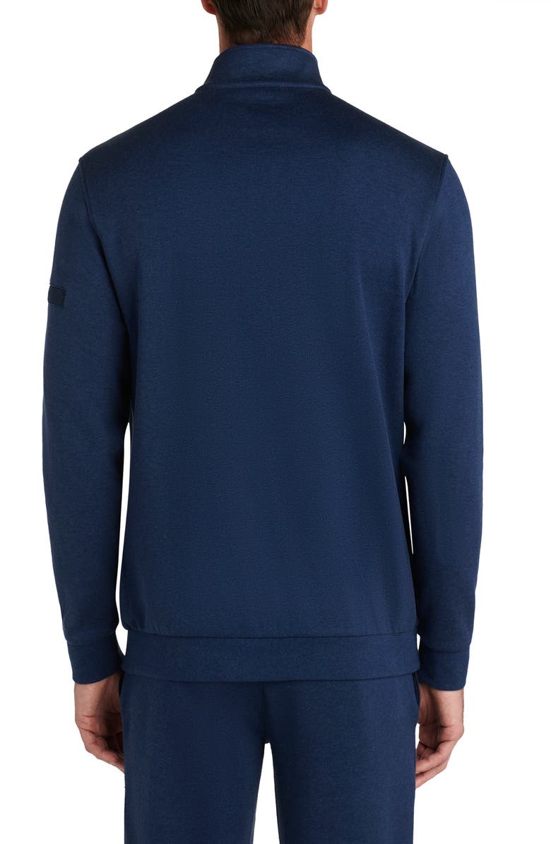 Bugatchi Comfort Cotton Blend Quarter Zip Pullover, Alternate, color, Navy
