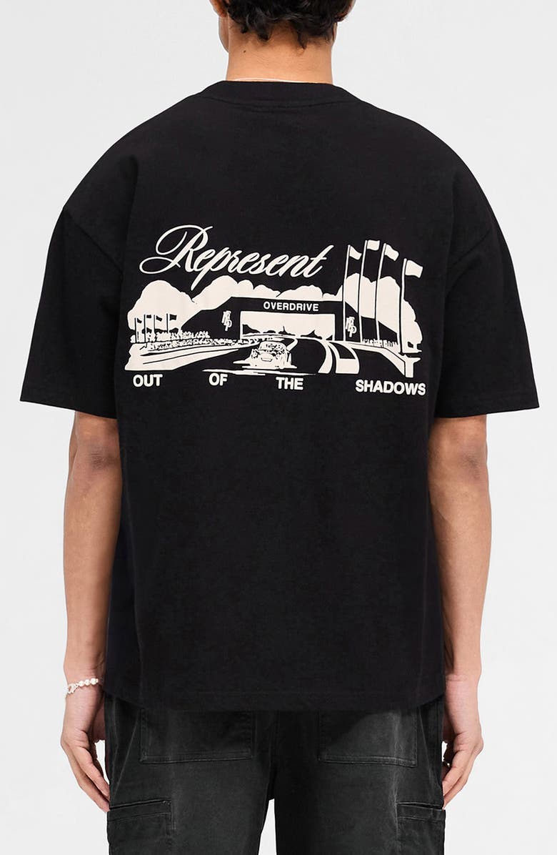 Represent Race Way Cotton Graphic T-Shirt, Alternate, color, Jet Black