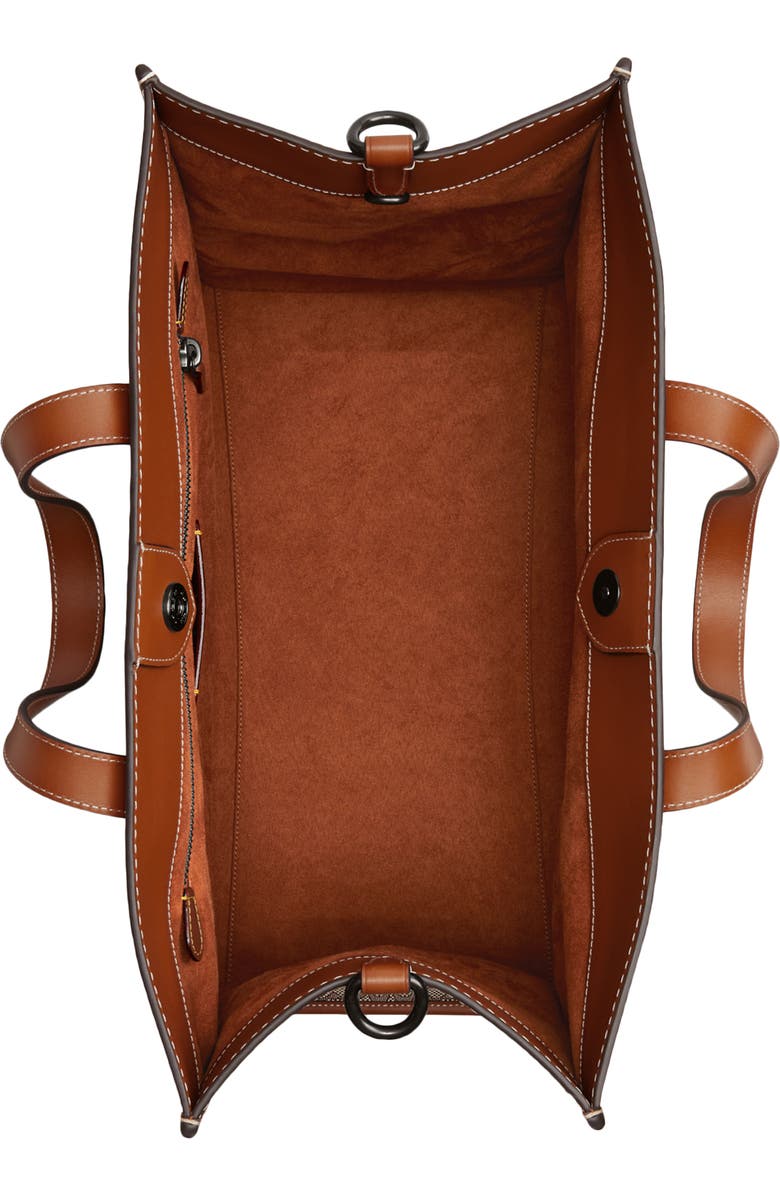 COACH Micro Signature Jacquard & Leather Field Tote, Alternate, color,