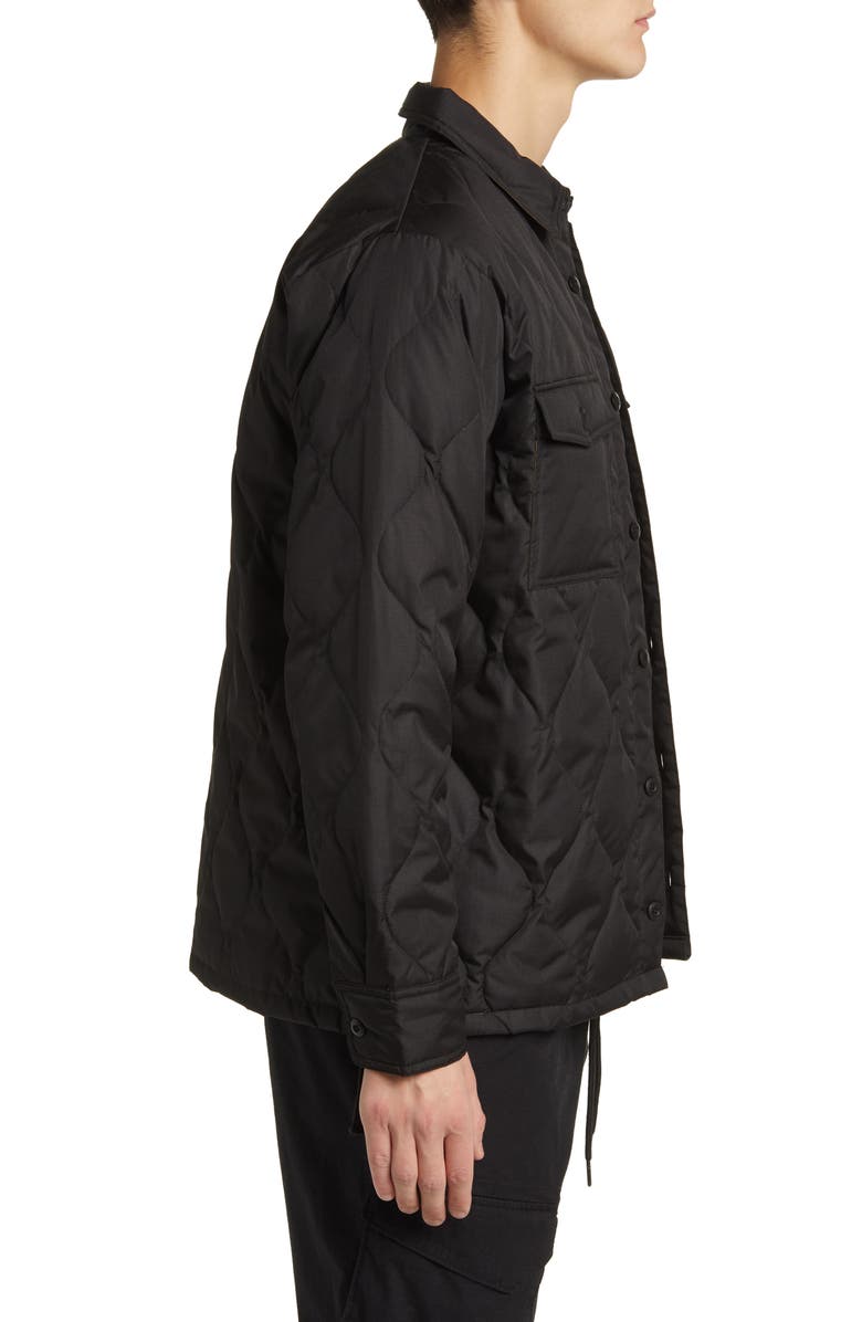 TAION Military Quilted Packable Water Resistant 800 Fill Power Down Shirt Jacket, Alternate, color, Black