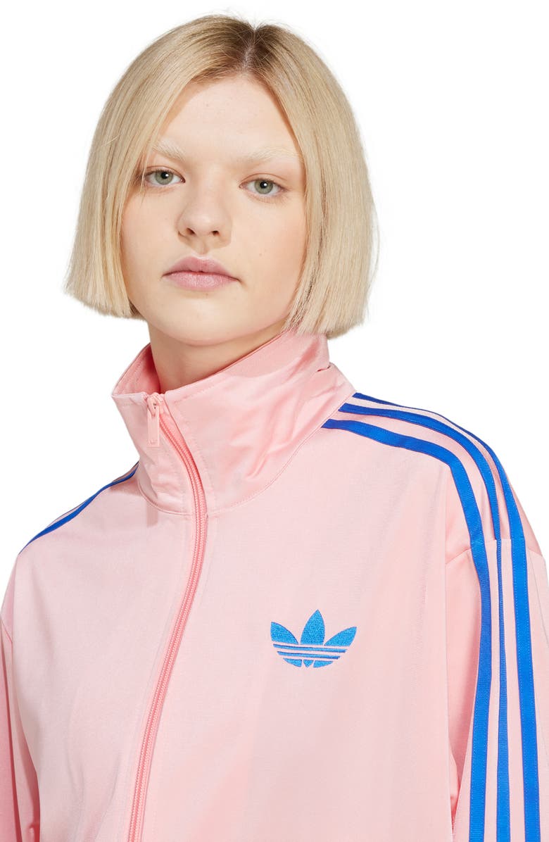 adidas Originals Firebird Recycled Polyester Track Jacket, Alternate, color, Semi Pink Spark/ Blue