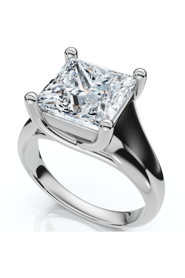 Certified 3Ct Celestia Princess Cut Diamond Engagement Ring 14k Gold Lab Grown, Alternate, color, 14k White Gold