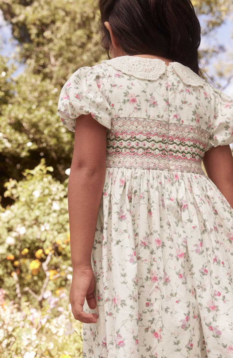 Laura Ashley Kids' Floral Smocked Cotton Dress, Alternate, color, 