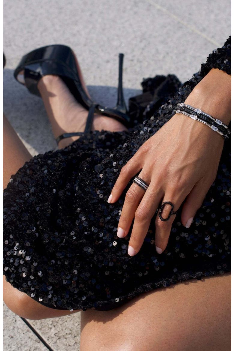 The Alea Lock Bracelet, Alternate, color, Sterling Silver/White CZ