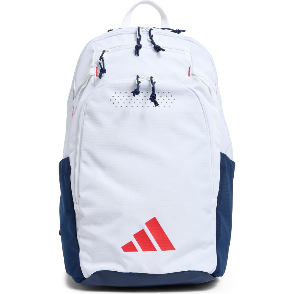 adidas Defender 5 Backpack in White/Indigo/Pure Ruby Red at Nordstrom Rack