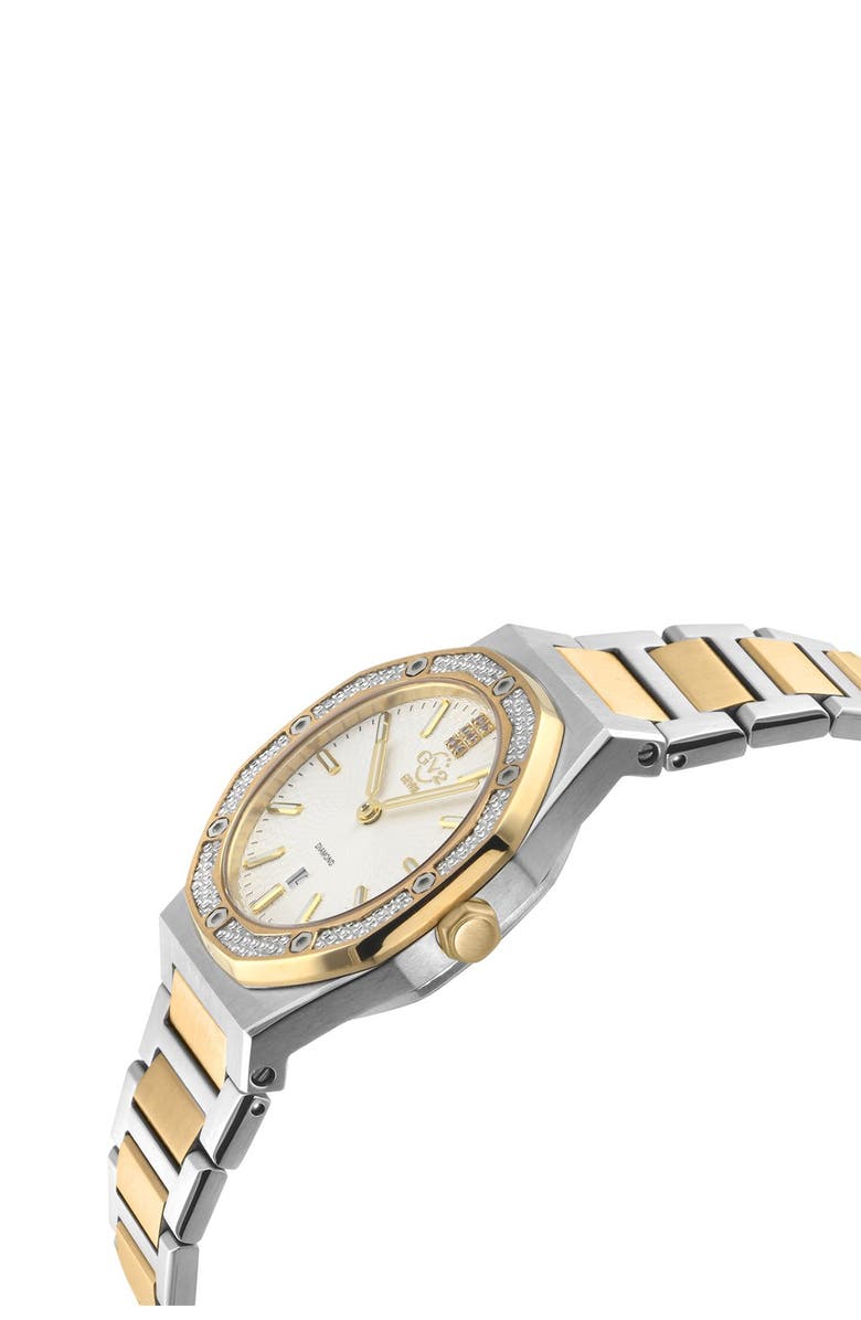 GV2 Palmanova Diamond Bracelet Watch, 33mm, Alternate, color, Two Tone