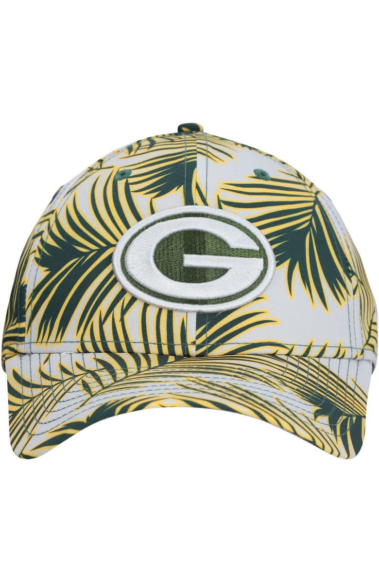 New Era Men's New Era Gray Green Bay Packers Palms 39THIRTY Flex Hat, Alternate, color,