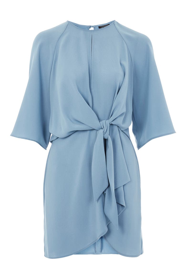 Tie Front Minidress, Alternate, color, BLUE