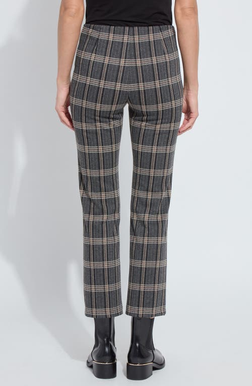 Lyssé Elysse Plaid High Waist Ankle Pants In Gray