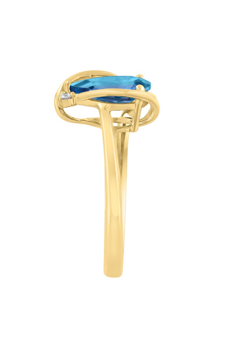 Pear Cut London Blue Topaz & Diamond Ring, Alternate, color, BLUE