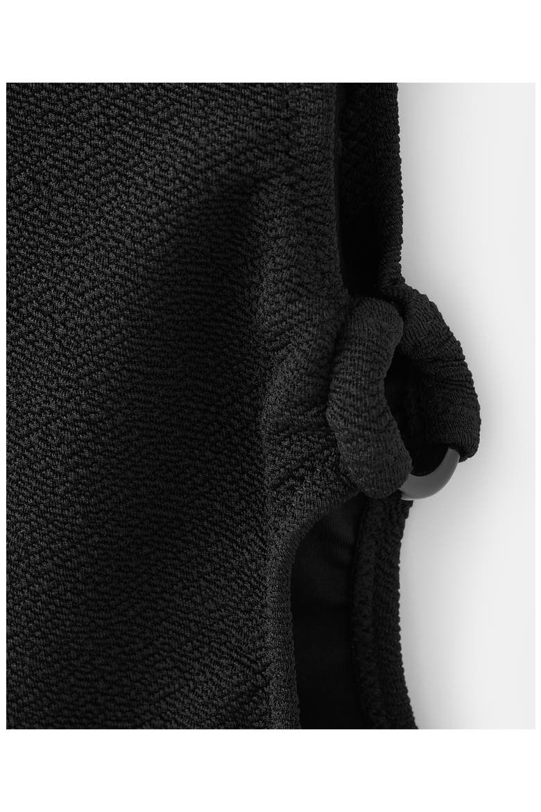 Textured One-Piece Swimsuit, Alternate, color, BLACK