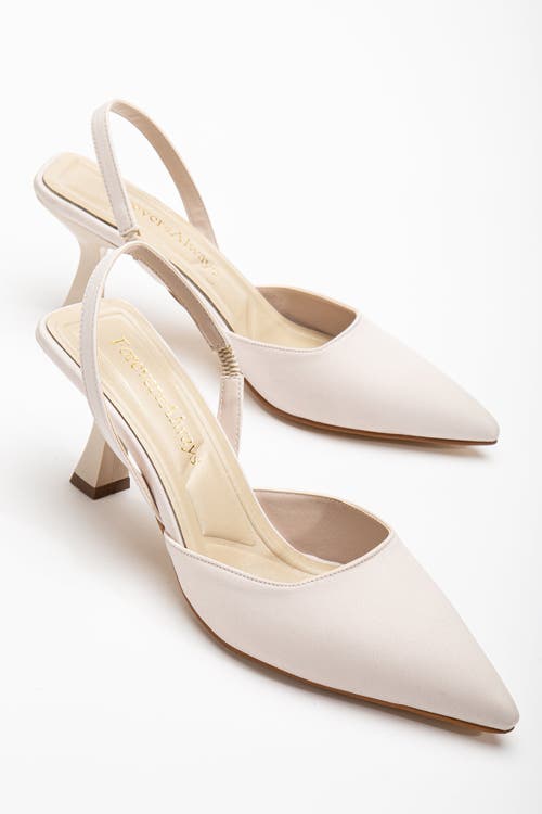Forever & Always Shoes Rae Slingback Kitten Heel Pumps In Beige Suede Faux Leather