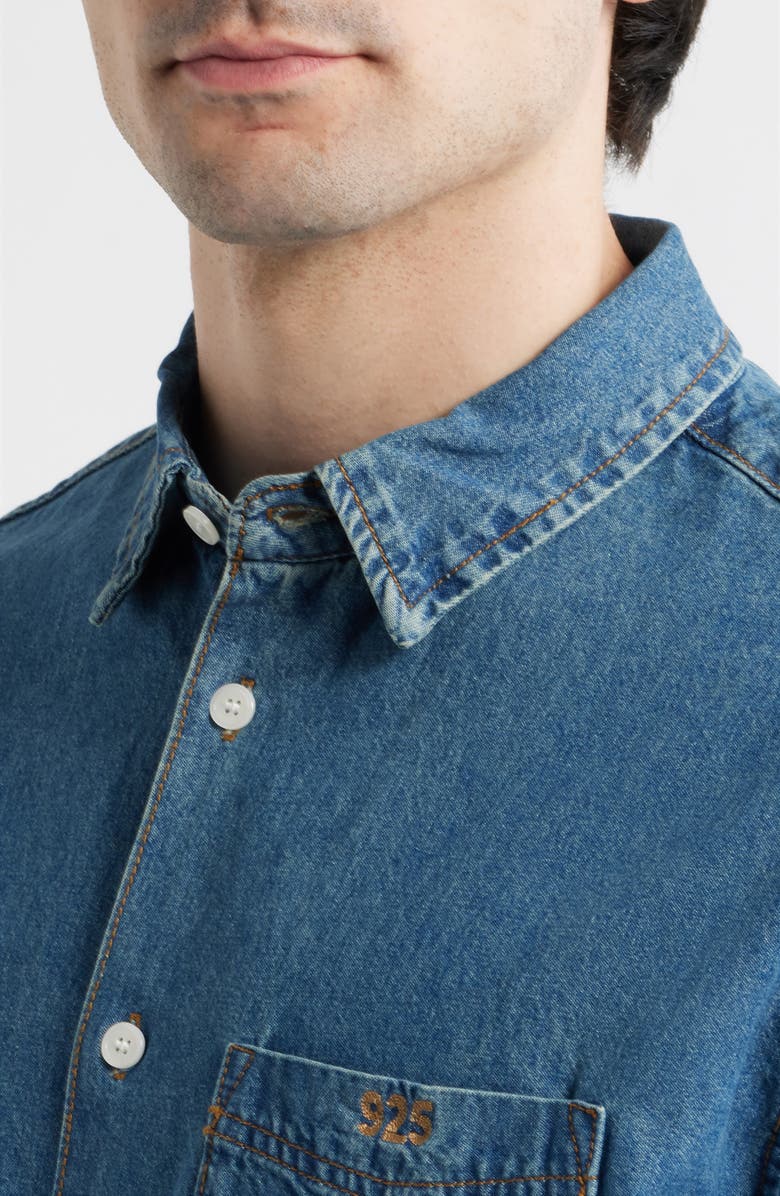 925 Originals Dad's Short Sleeve Denim Button-Up Shirt, Alternate, color, Denim Blue