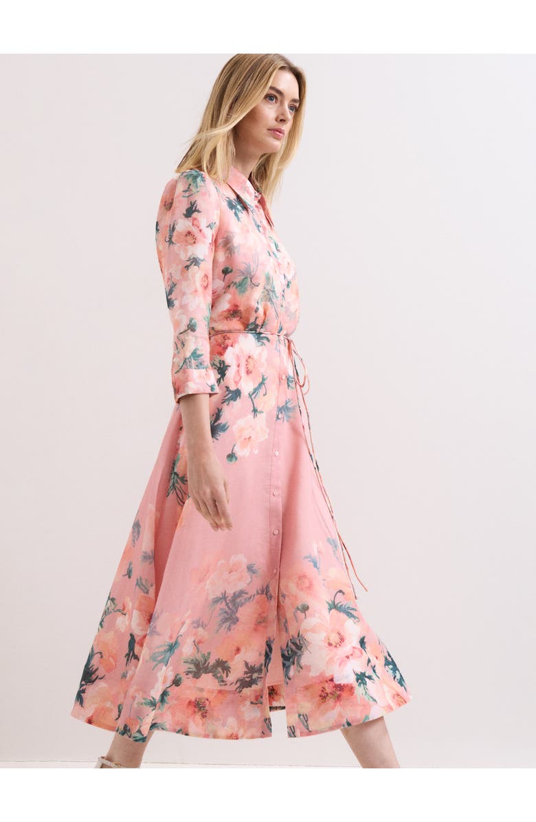 Phase Eight Anabella 3/4 Sleeve Midi Dress, Alternate, color, Pale Pink