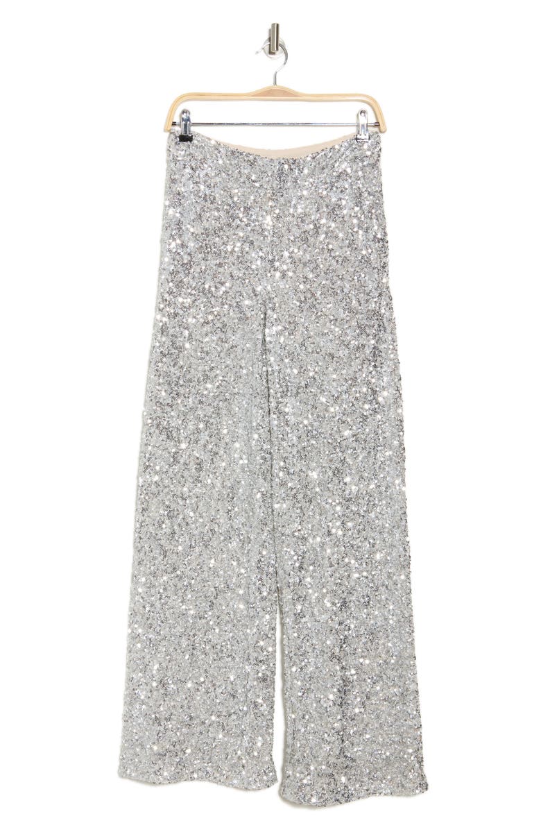 Alice + Olivia Mame Sequin Wide Leg Pants, Alternate, color,