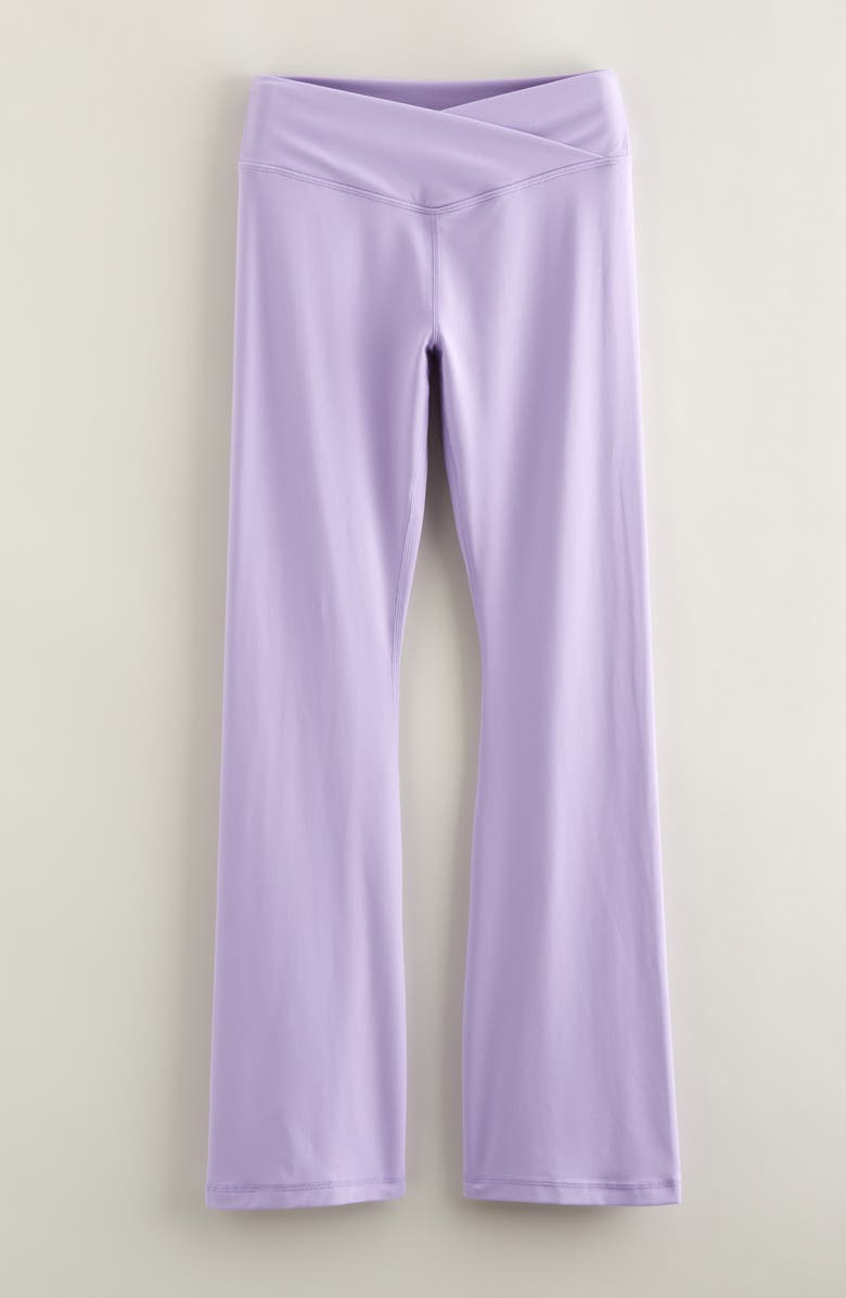 Zella Girl Kids' Live By Crossover High Waist Flare Leggings, Main, color, Purple Bonnet