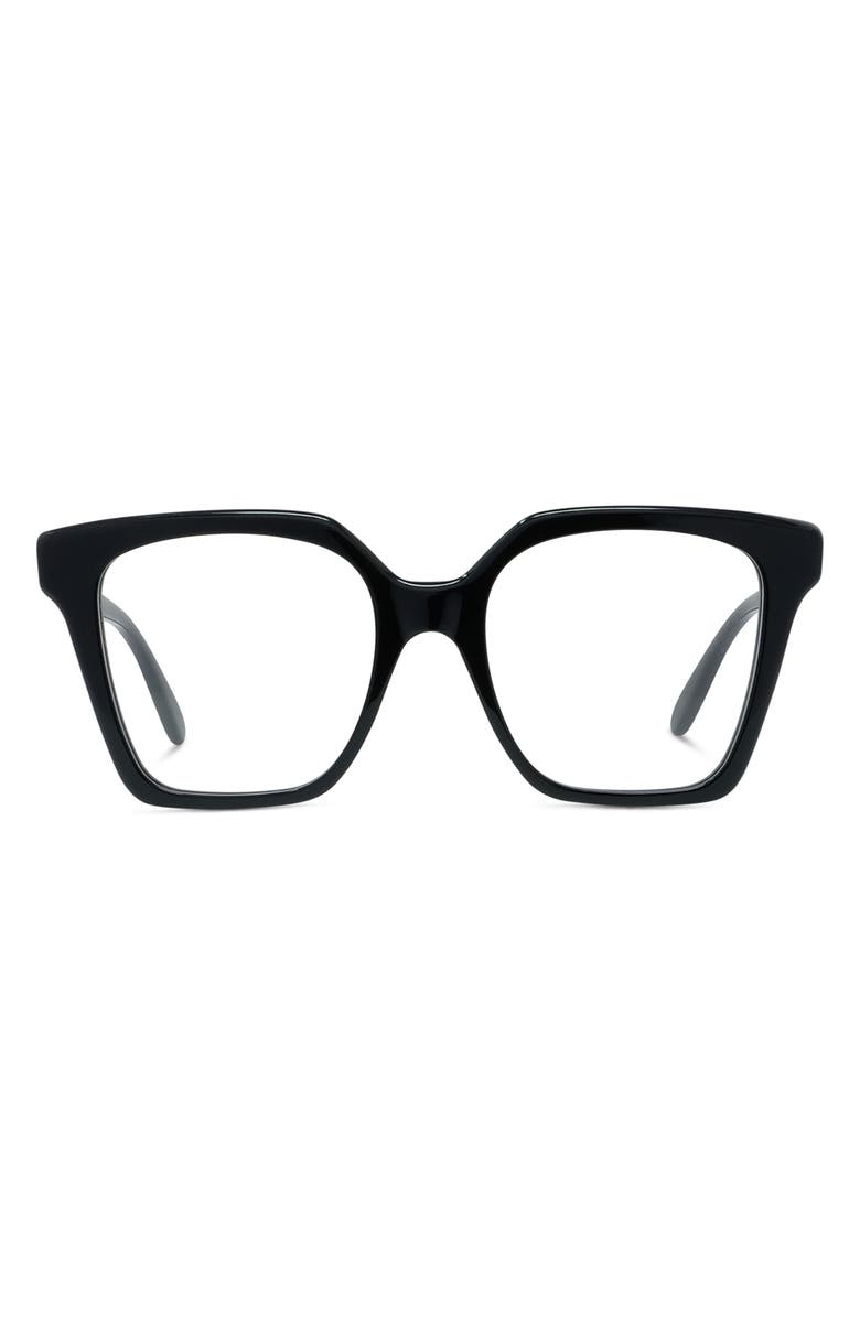 Loewe Slim 52mm Geometric Optical Glasses, Main, color, Shiny Black