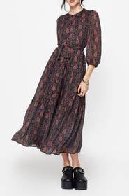 Disturbia Isola Paisley Shift Midi Dress