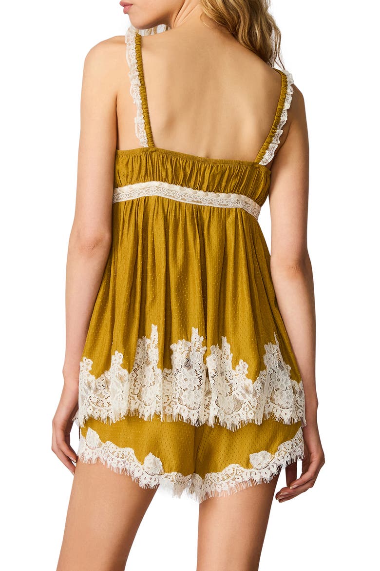Mazie Lace Tie Front Camisole, Alternate, color, THYME GREEN