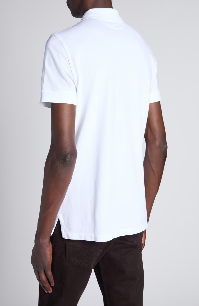 TOM FORD Lyocell & Cotton Piqué Polo, Alternate, color, Aw002 White