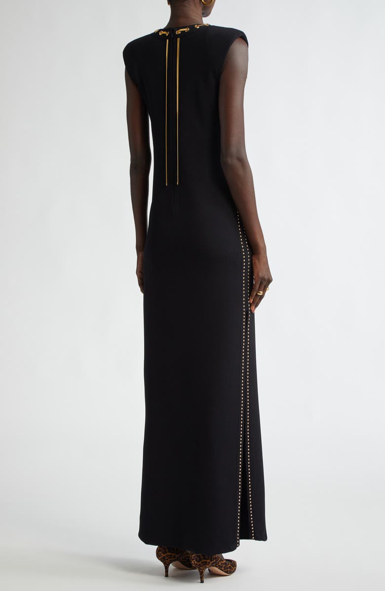 ST. JOHN Chain Embellished Milano Stitch Dress, Alternate, color, 