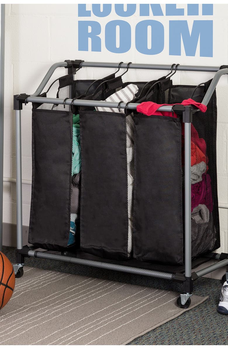 HONEY-CAN-DO Elite Triple Laundry Sorter, Alternate, color, 