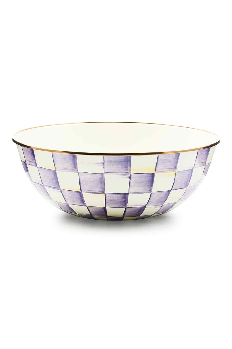 Violet Check Extra Large Everyday Bowl, Main, color, VIOLET