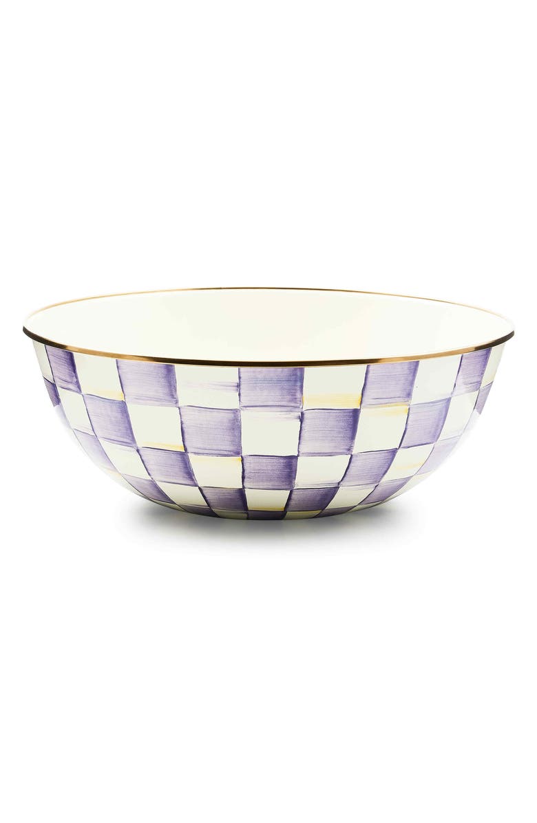 MACKENZIE CHILDS Violet Check Extra Large Everyday Bowl, Main, color, Violet